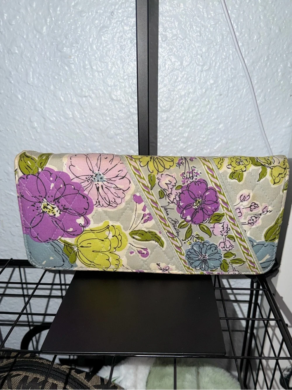 Vera Bradley Accordion Continental Wallet Loves Me Purple Floral Quilted